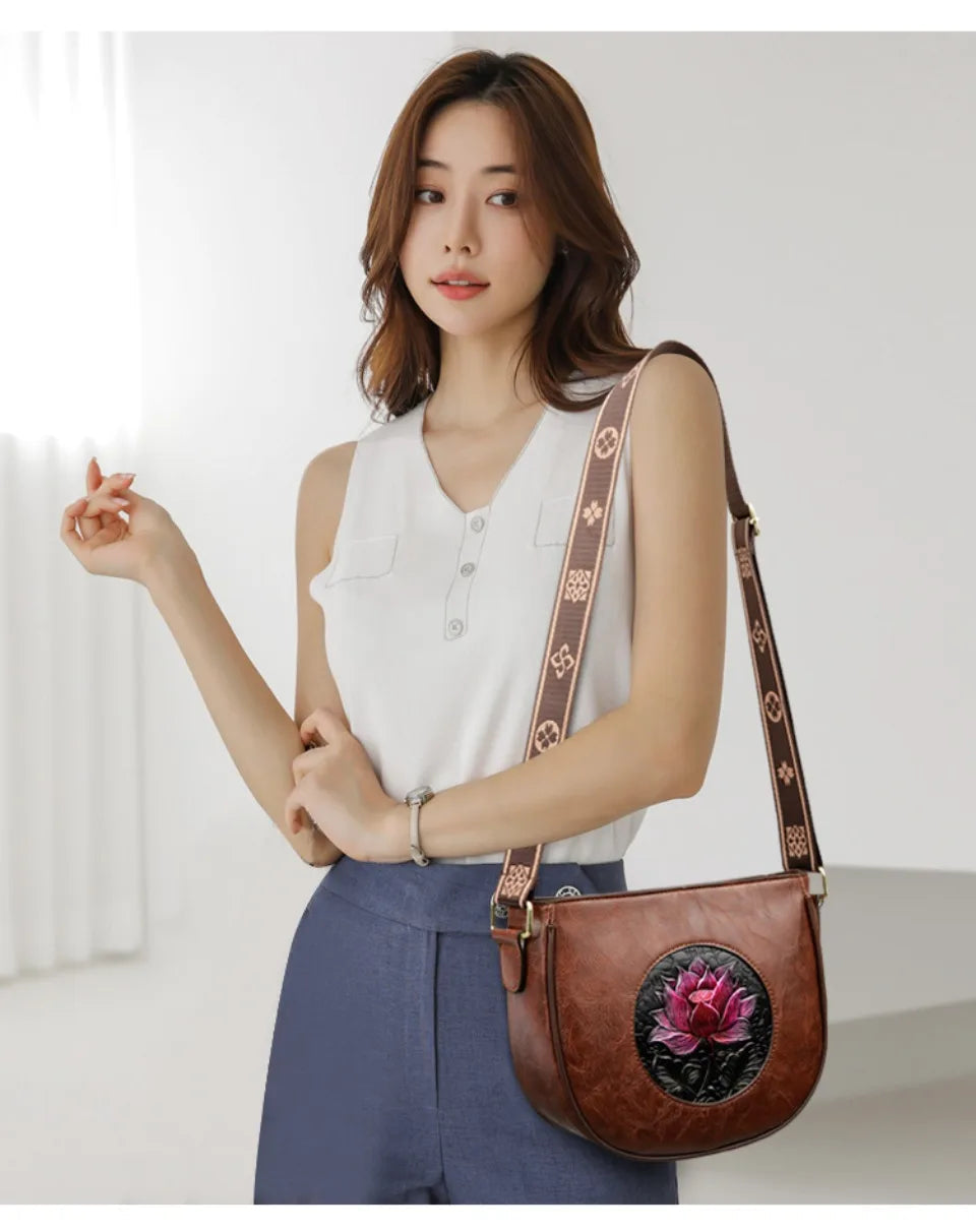 Flower Luxury Handbag Women Bags Designer Leather LADYLYS