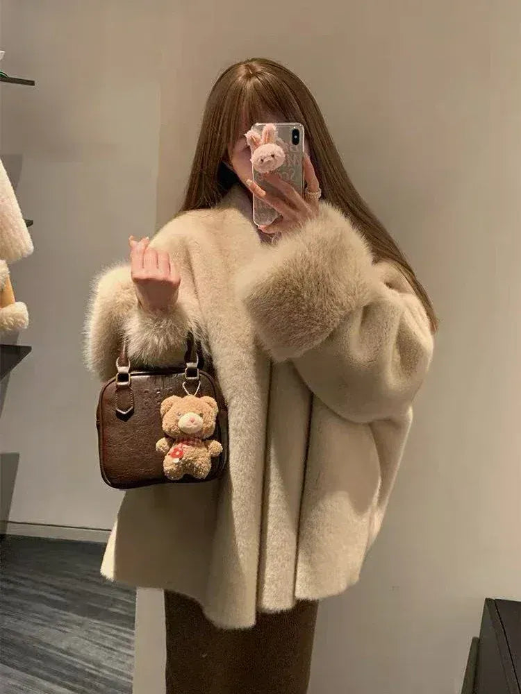 Women's Relaxed-Fit Faux Mink Fur Jacket