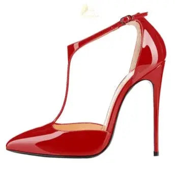 New T-shaped hollow high heels with toe caps, sexy shallow mouth single shoes LADYLYS