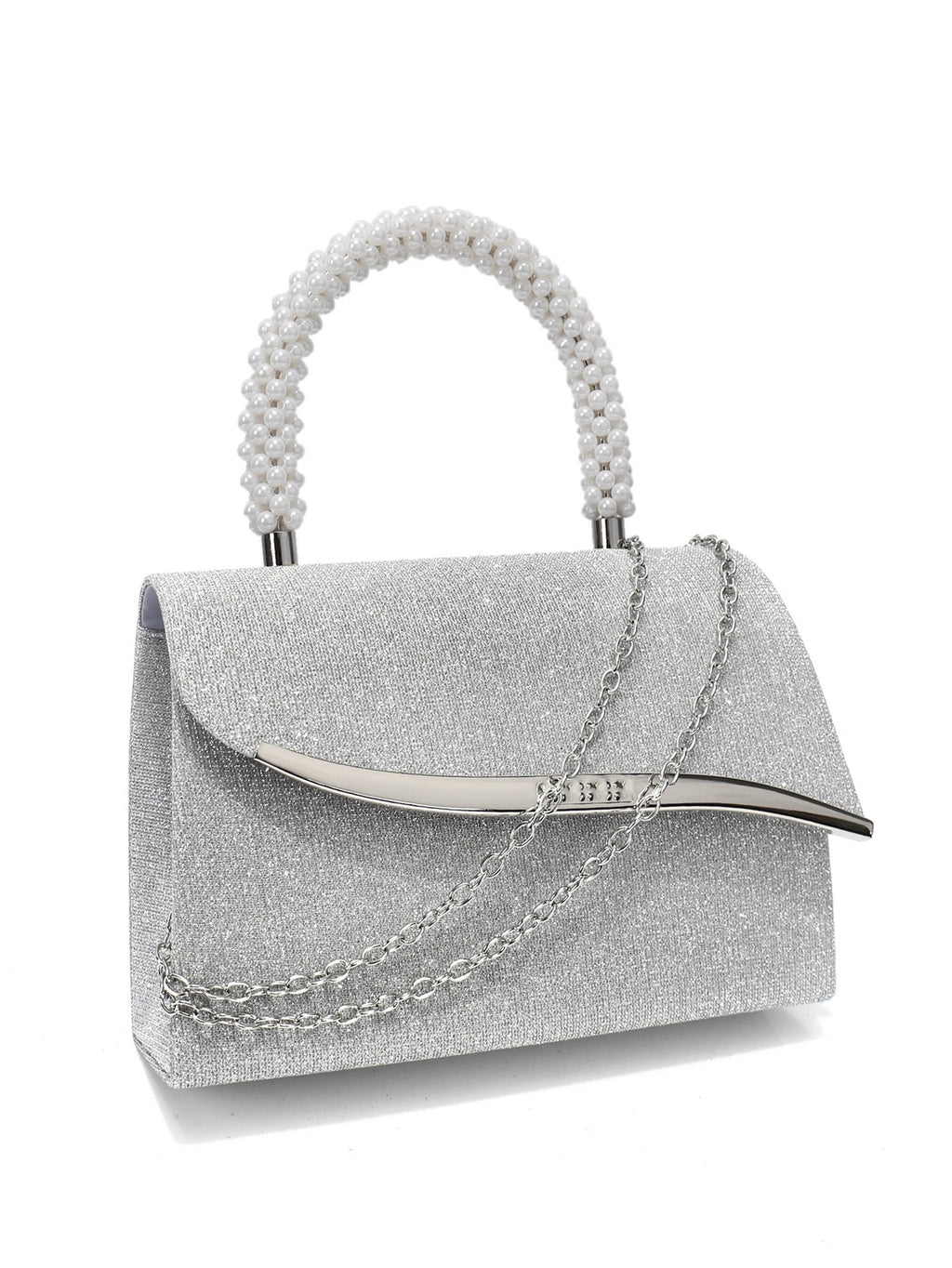 Women's Sequin Pearl Bucket Evening Bag
