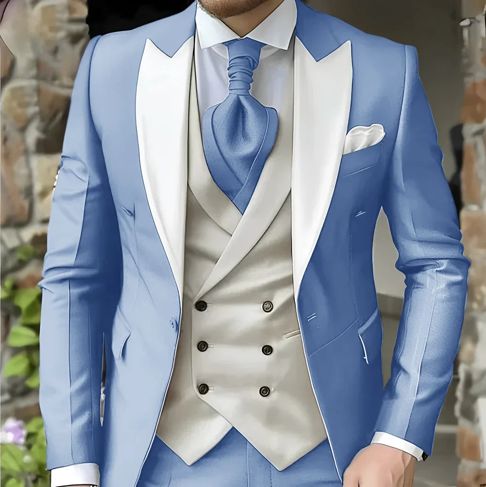 Elegant Peak Lapel Tuxedo 3-Piece Suit LADYLYS