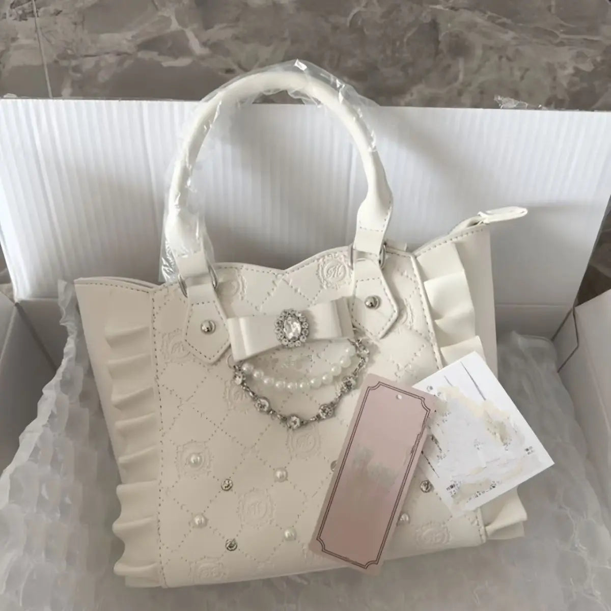 Women's Quilted Faux Leather Chain Shoulder Bag