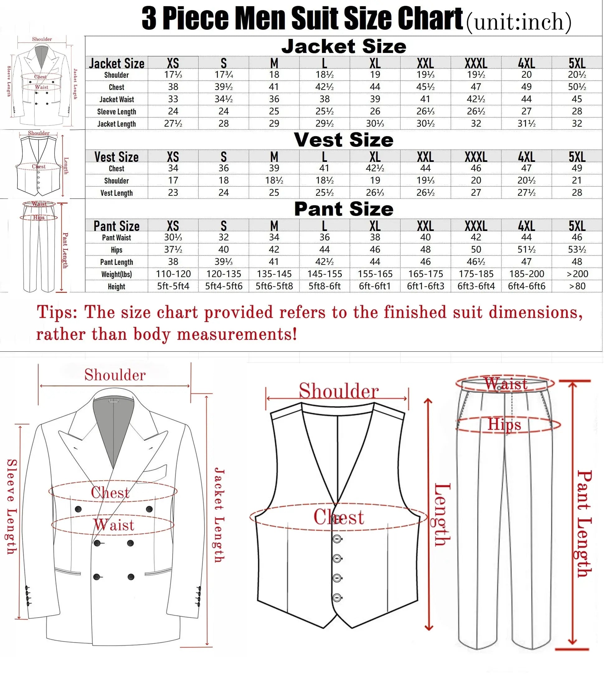 3 Piece Peaked Lapel Single Breasted Groom Wedding Suit Vintage LADYLYS