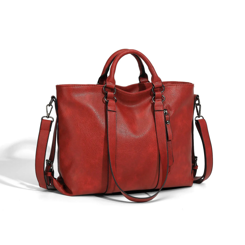 Soft PU Tote Bag for Women – Multi-Pocket Shoulder Handbag