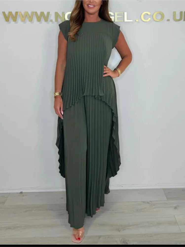 Summer Solid Casual Holiday Two Piece Sets Elegant LADYLYS