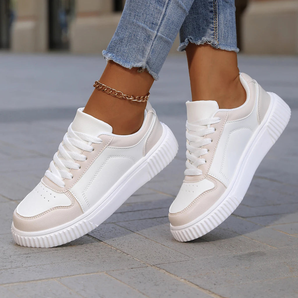 Sneakers Autumn White Lightweight Thick Sole Non Slip Skatebaord Shoes Unisex LADYLYS