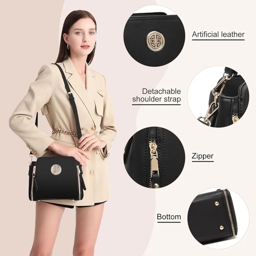 Multifunctional PU Leather Shoulder Bag – Elegant Women's Handbag