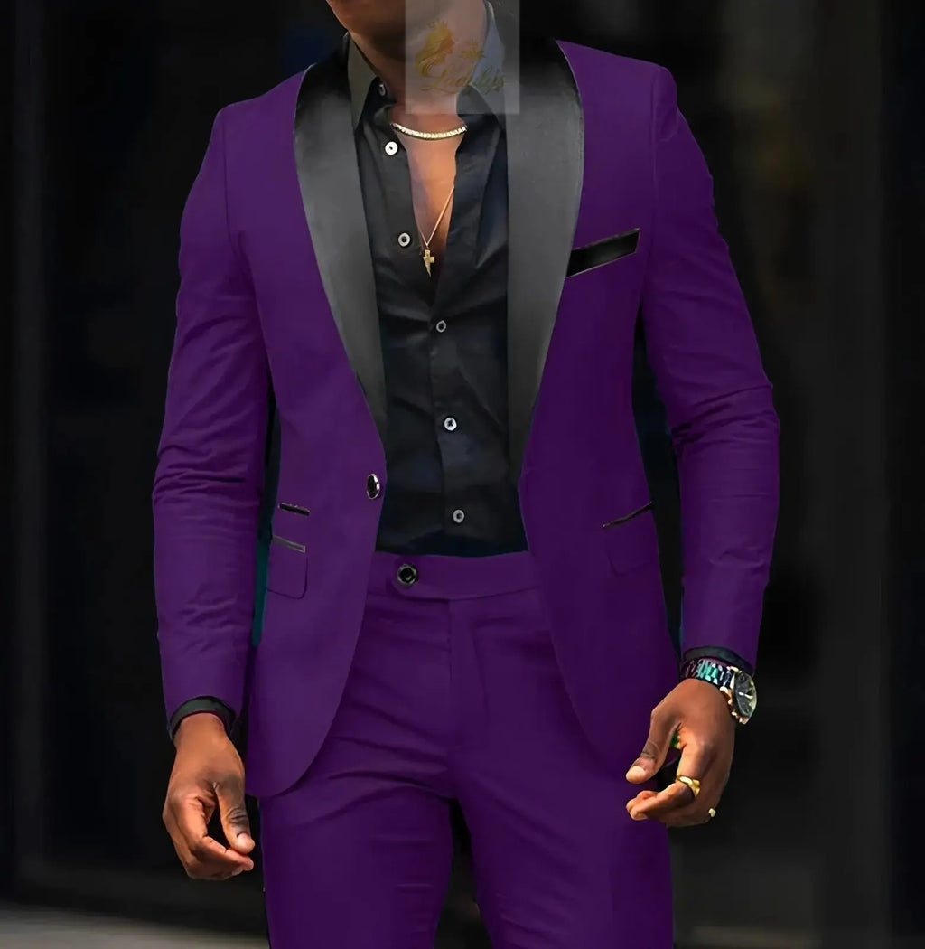 2-Piece Men's Suit, Single Button Jackets And Pants LADYLYS