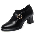 Women's Mary Jane Pumps – Pointed Toe Square Heel Slip-On Heels for Office & Daily Wear