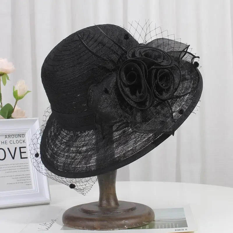Fahsion Sun Big Brim Vintage Lace Flower Pot French Hat LADYLYS