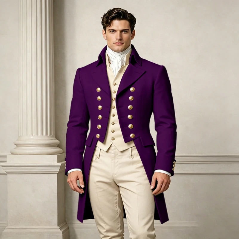 Men's Slim-Fit Double-Breasted Three-Piece Suit