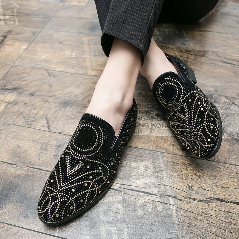 Loafers Shoes Men Pointed Suede Comfortable Casual Trendy Gentleman Leather LADYLYS