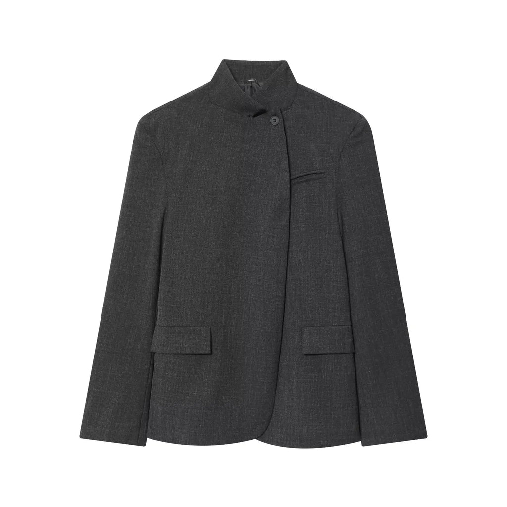 Women's Single-Button Stand Collar Blazer