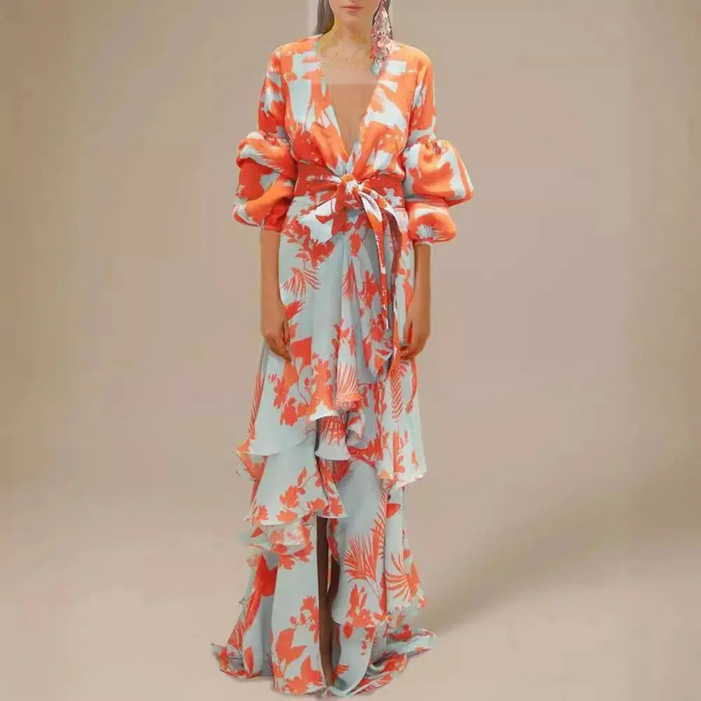 Summer Chiffon Floral Print Bohemian Dress LADYLYS
