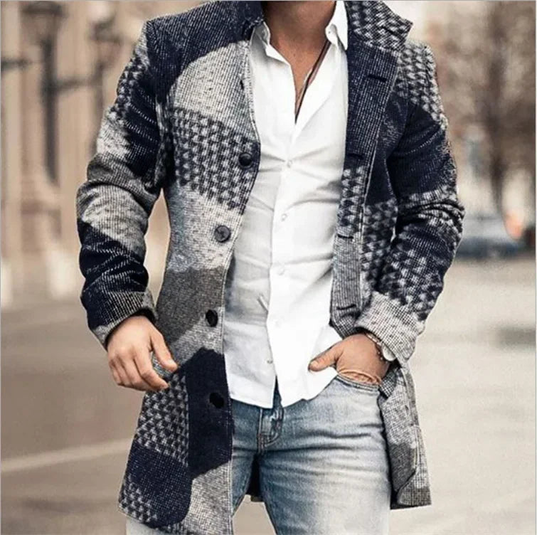 Men's Woolen Overcoat for Autumn and Winter Korean Style Fashionable LADYLYS