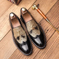 Men's Sequin Loafers in Black & Black Gold