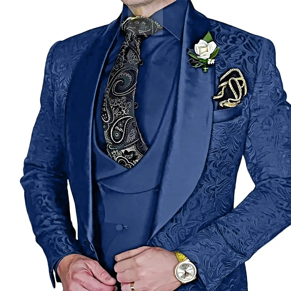 Elegant, high-quality 3-piece Jacquard suit set for men LADYLYS