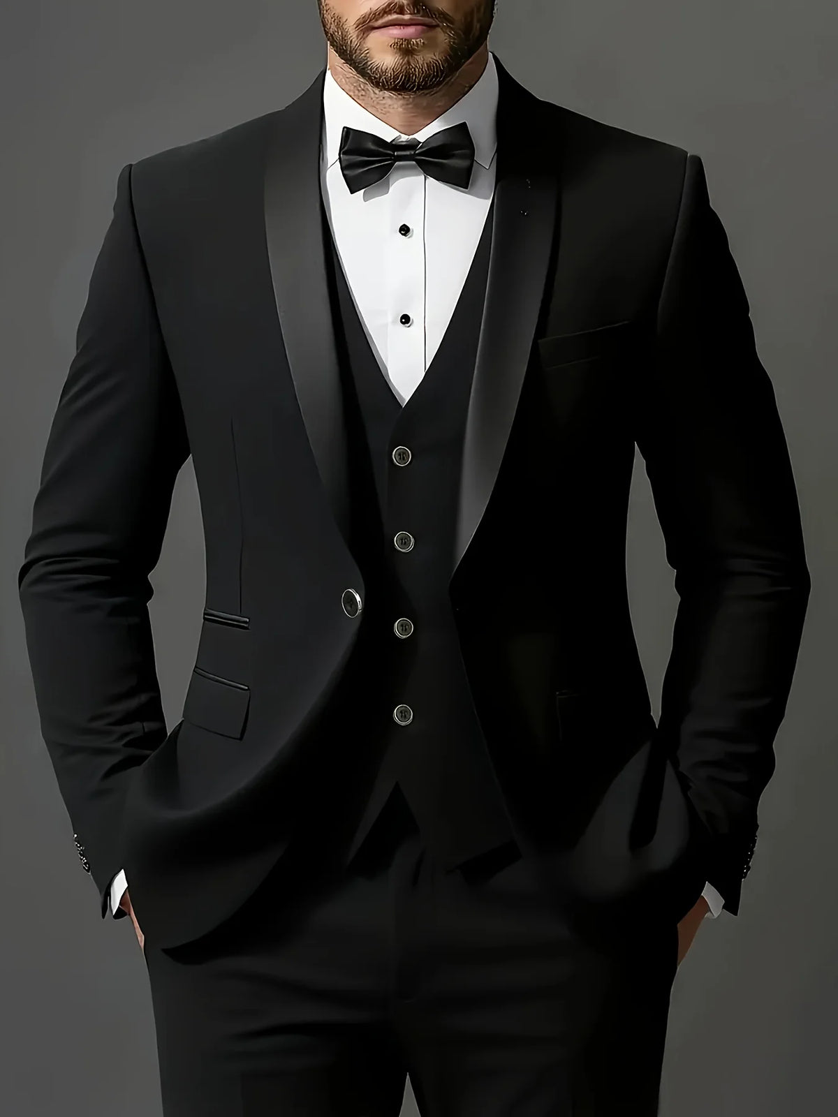 Men's Three-Piece Smart-Casual Wedding Suit