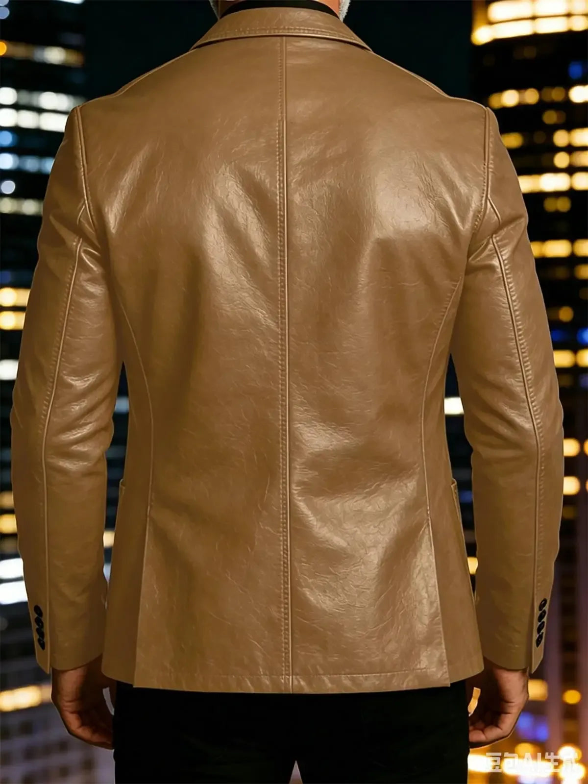 Men's Croc-Embossed Faux Leather Slim-Fit Blazer
