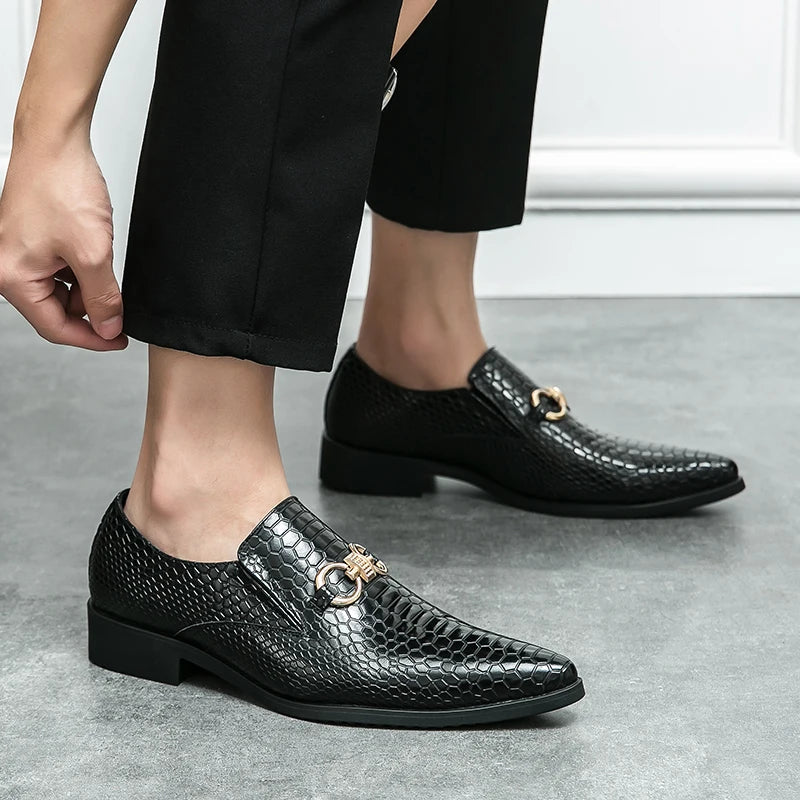 Retro Bronze Loafers Shoes Pointed Luxury Brand Comfortable for Men LADYLYS