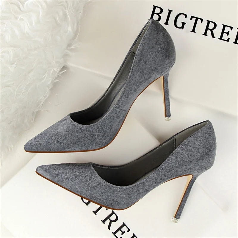 Women's Pointed-Toe Stiletto Heels – Slip-On High Heel Pumps