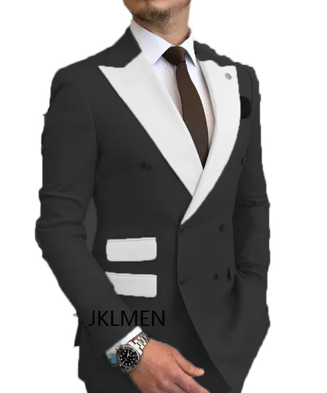 Jacket Pants Gold Buttons Party Tuxedo Dress Double Breasted Men Suits LADYLYS