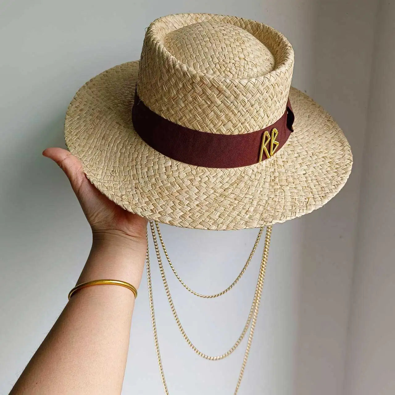 Red edging 2026 Sun Hats Hepburn hat Shiny Straw Hat European American  Braided Female Sunshade  chapeau femme LADYLYS