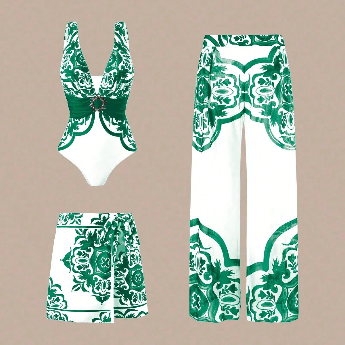 Sexy Three-Piece One-Piece Swimsuit Set Trendy Fashionable Bikini LADYLYS