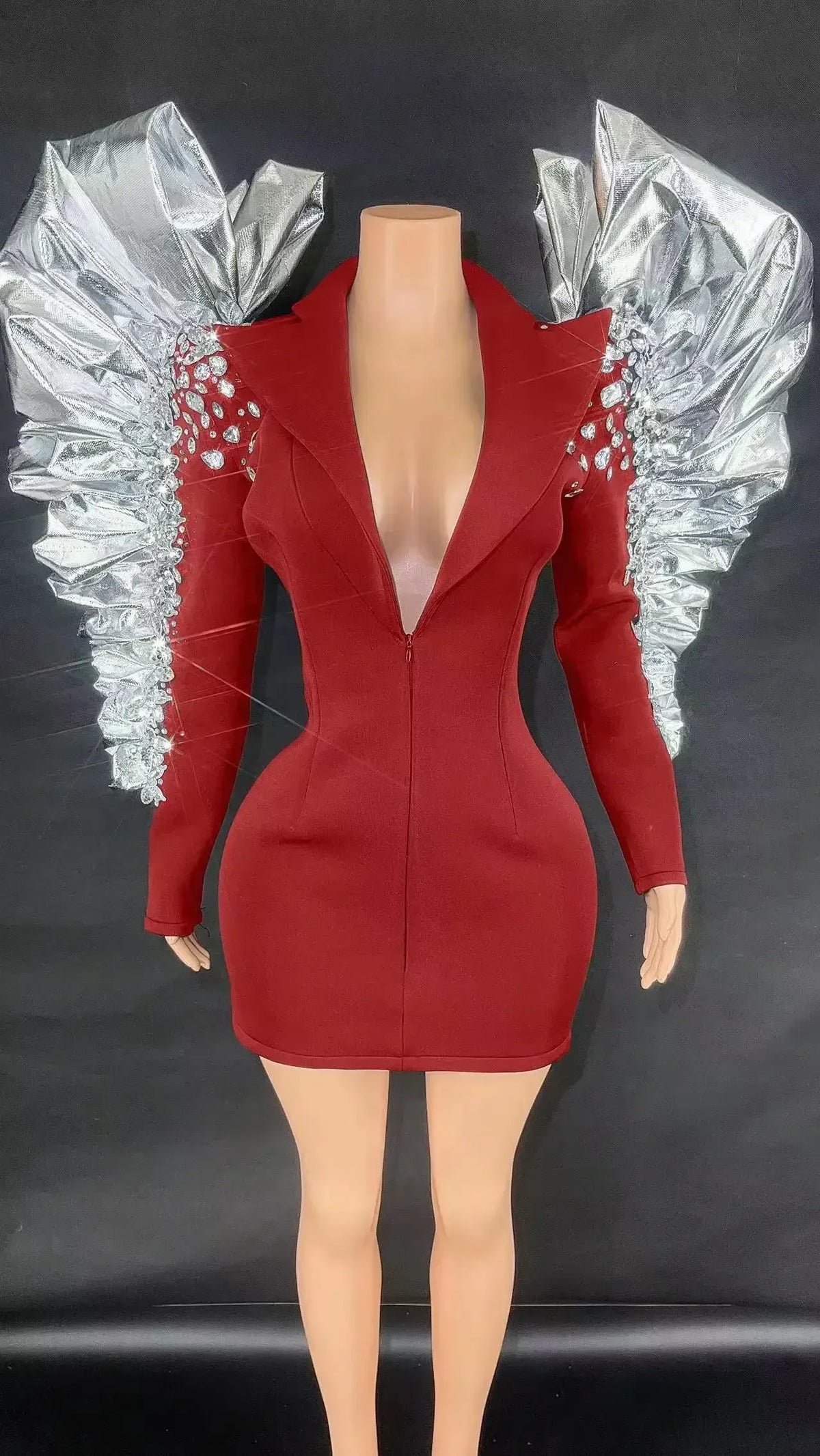 Women's Rhinestone Fringe Blazer-Style Mini Dress