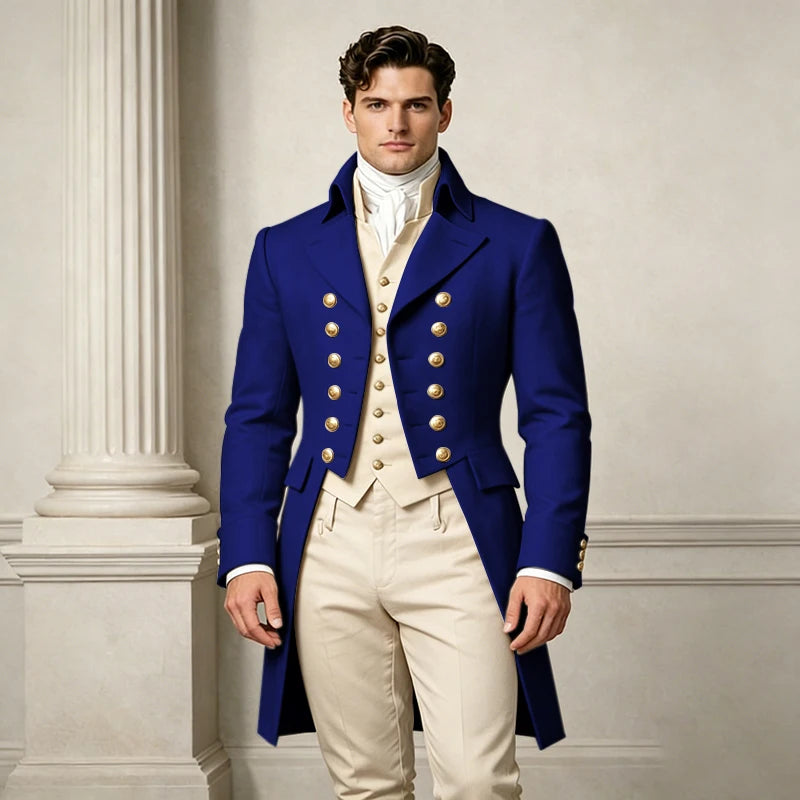 Men's Slim-Fit Double-Breasted Three-Piece Suit