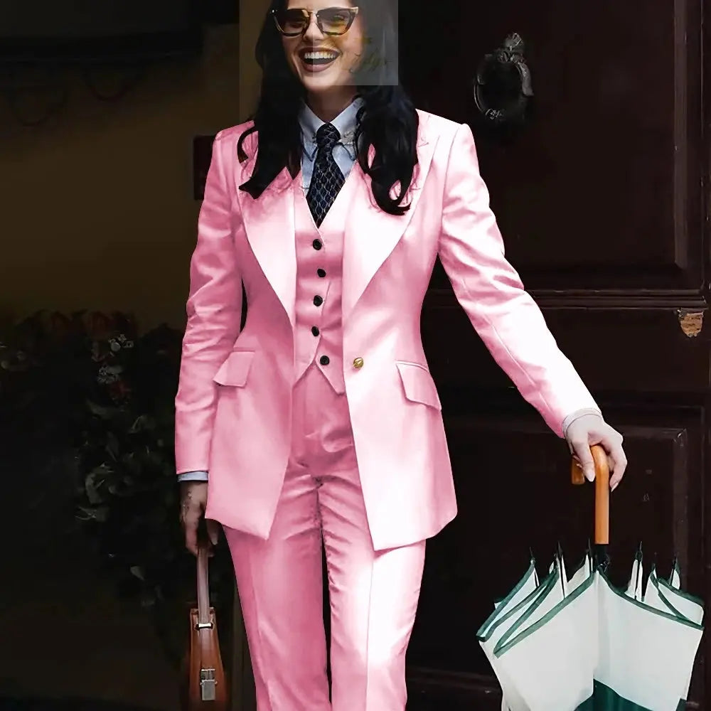 Women's Jacket Pant Sets 3Piece Suit Single Button Professional Outerwears LADYLYS