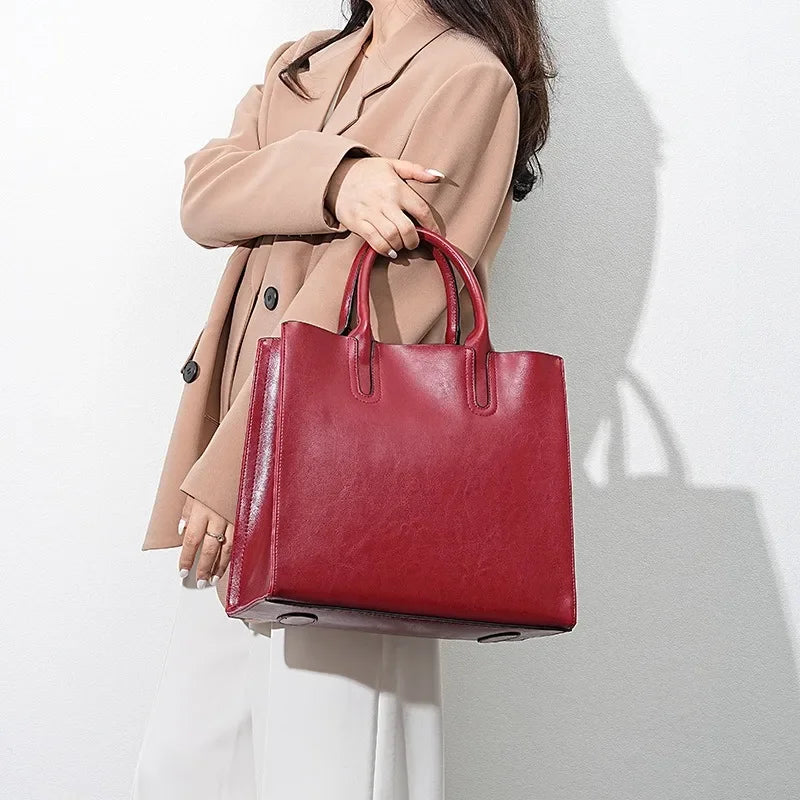Genuine Leather Shoulder Bag for Women – Coffee Brown & Wine Red