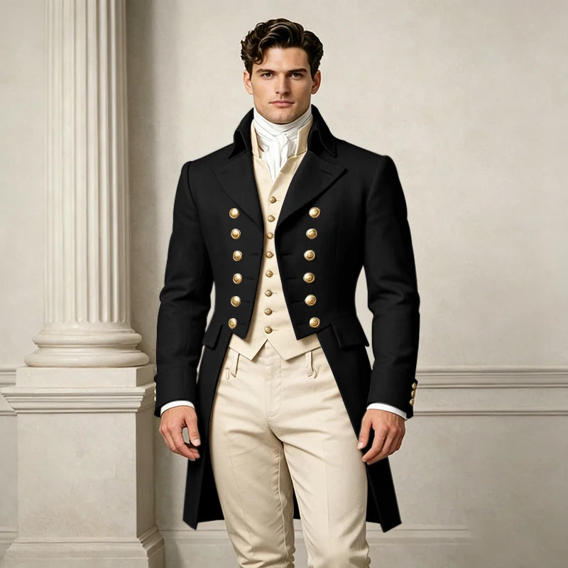 Men's Slim-Fit Double-Breasted Three-Piece Suit