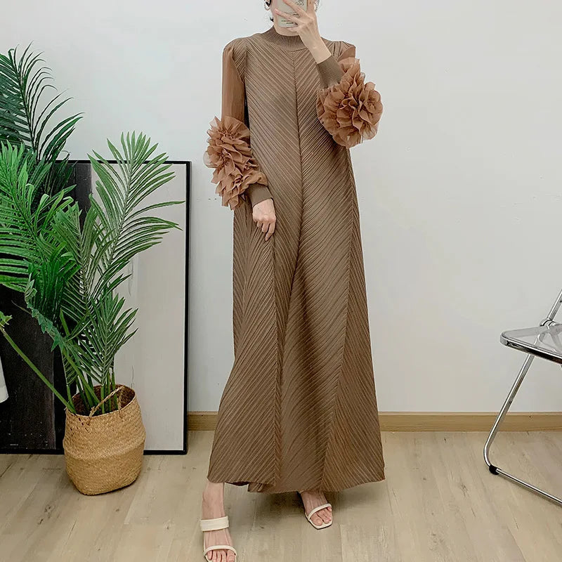 Elegant Evening Party Dresses Classic Long Sleeve Plate Flower LADYLYS