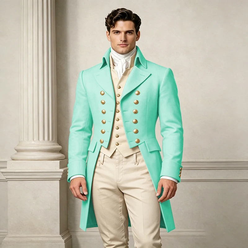 Men's Slim-Fit Double-Breasted Three-Piece Suit