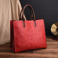 Vintage PU Tote Bag for Women – Shoulder & Crossbody Handbag