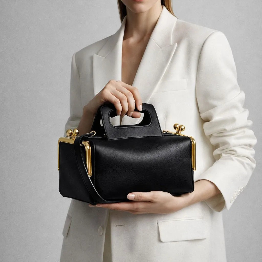 Frame Kiss lock Bag For Women Luxury Designer Handbag Purse LADYLYS