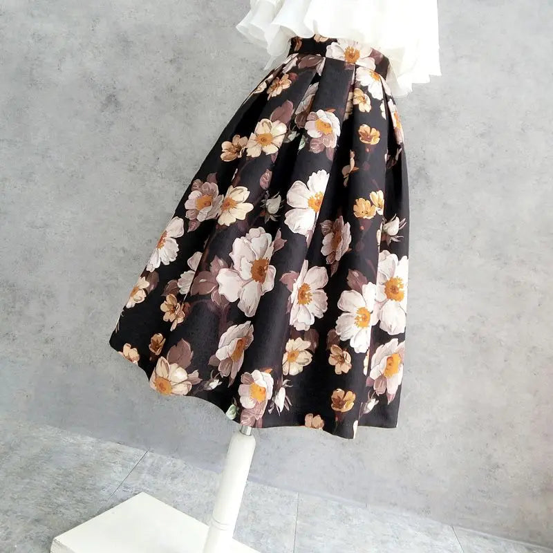 Floral foreign style long  four seasons wear skirt retro autumn LADYLYS