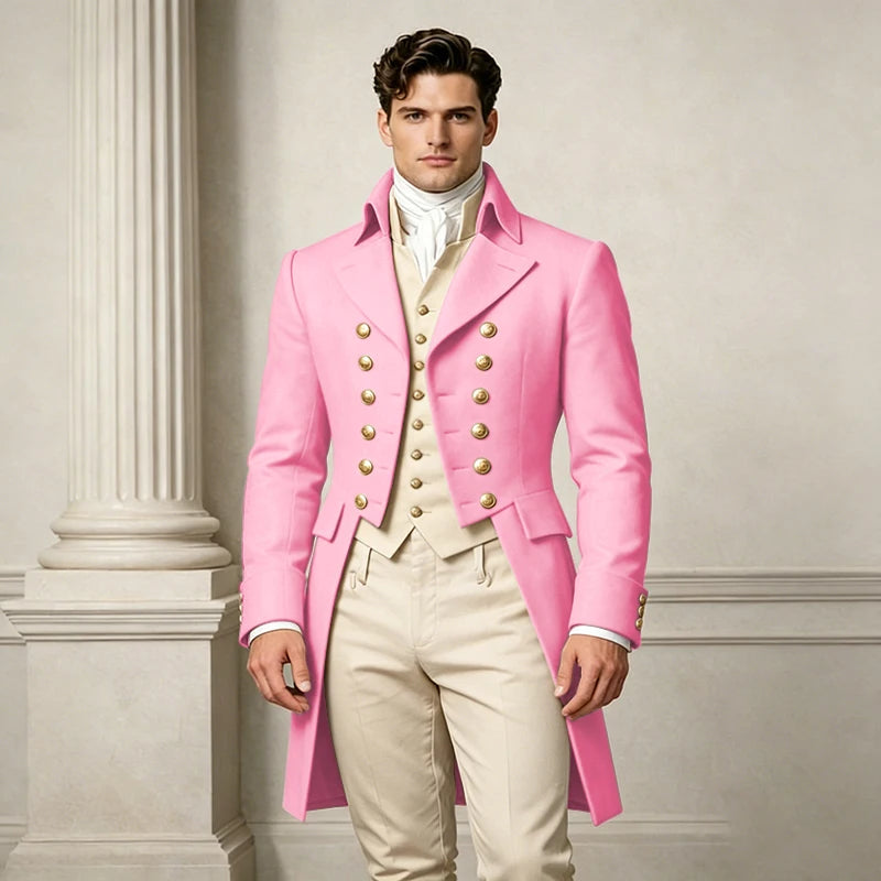Men's Slim-Fit Double-Breasted Three-Piece Suit
