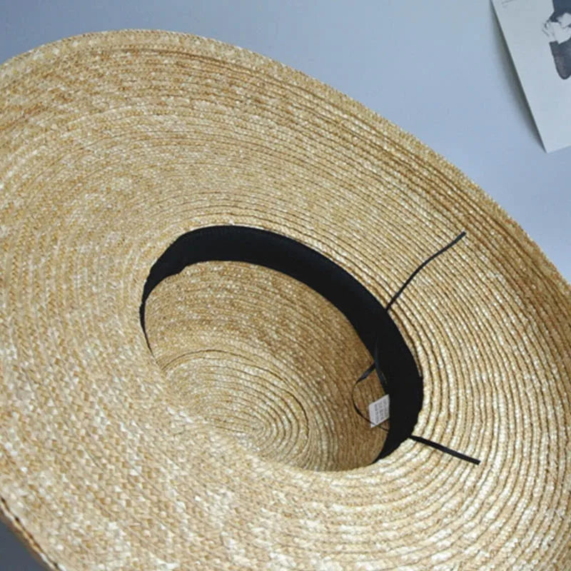 Designer Summer Hat 15cm Big Brim Straw Hat Women Sun Beach Hat Lampshade Hat Wedding Hat For Bridesmaid LADYLYS