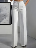 Women's High-Waisted Draped Straight-Cut Suit Trousers | Office & Workwear Fashion