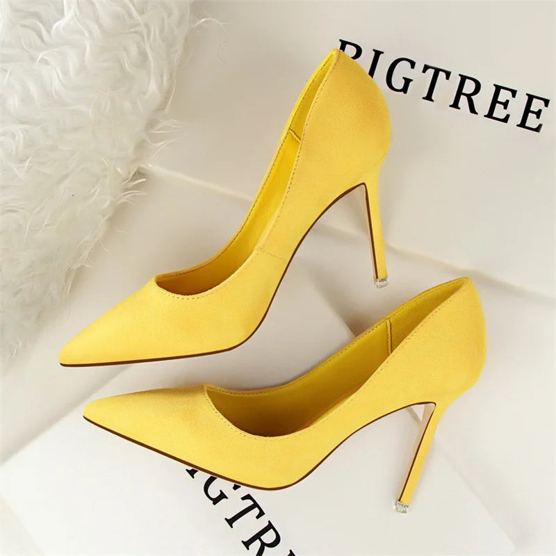 Women's Pointed-Toe Stiletto Heels – Slip-On High Heel Pumps