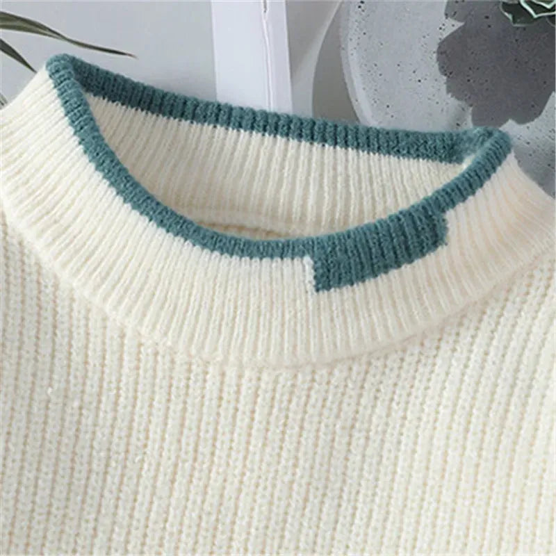 Men's Patchwork Knit Pullover Sweater