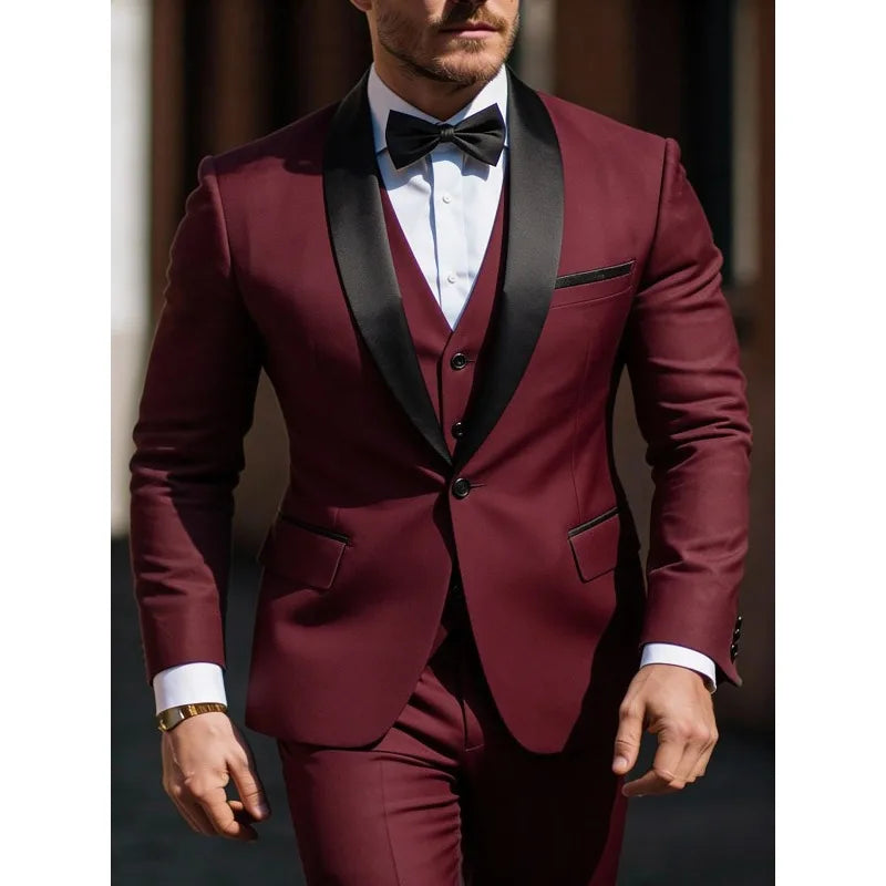 Men's 3pcs Suit Set Jacket Vest Pants LADYLYS