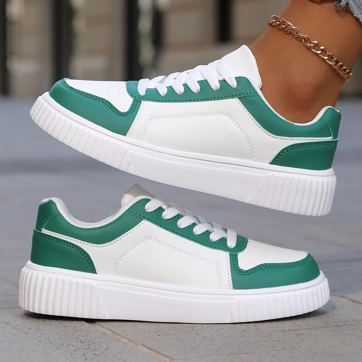 Sneakers Autumn White Lightweight Thick Sole Non Slip Skatebaord Shoes Unisex LADYLYS