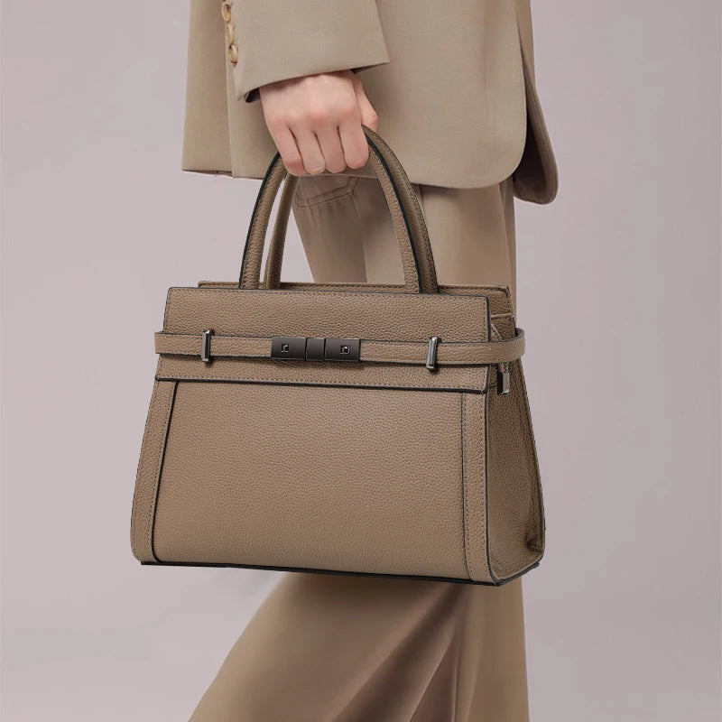 Genuine leather women's bag original first layer cowhide women's hand shoulder simple tote bag occupation LADYLYS