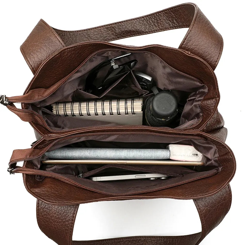 Women's Soft PU Tote Bag with Shoulder Strap