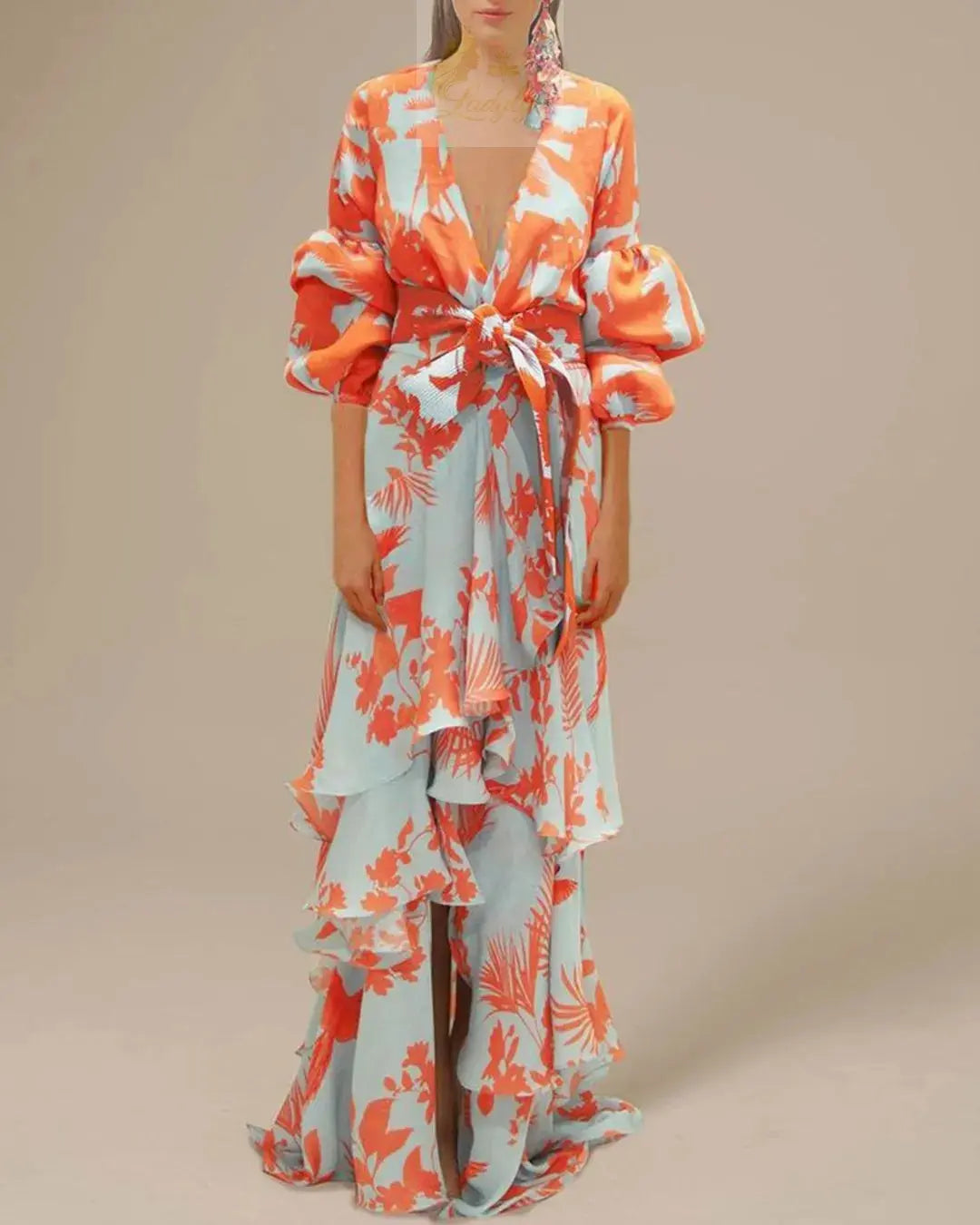 Summer Chiffon Floral Print Bohemian Dress LADYLYS
