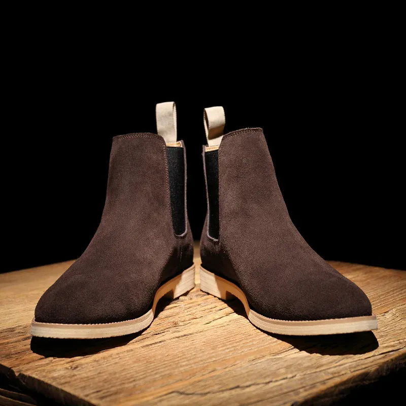 Men's Suede Chelsea Boots with Pointed Toe