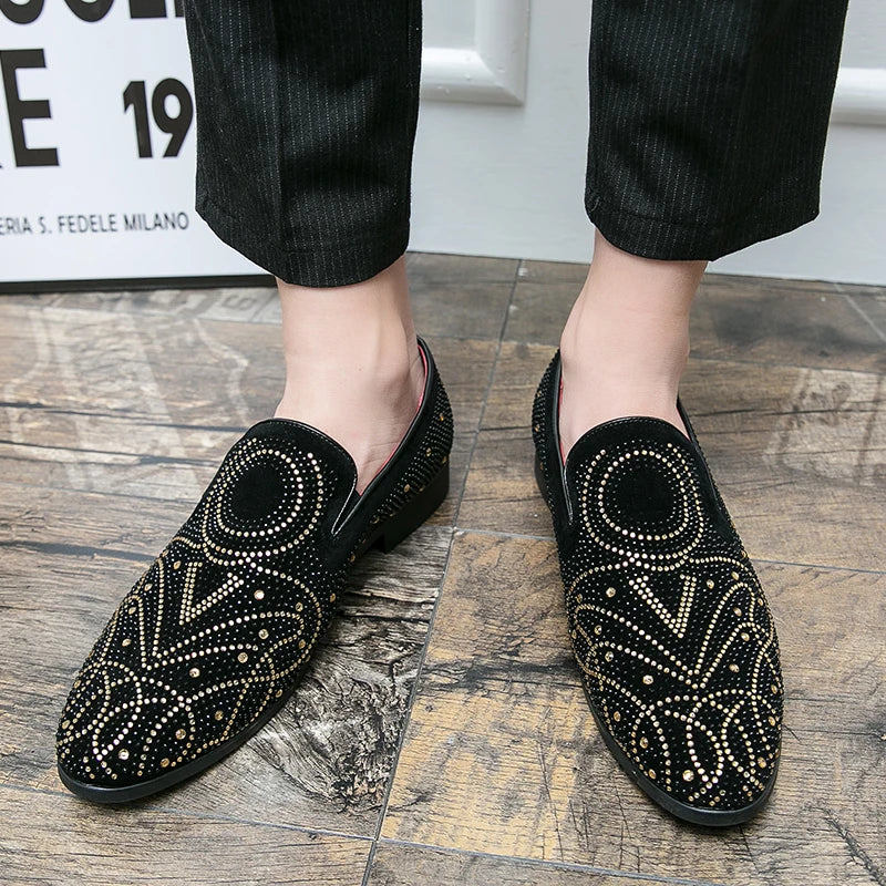 Loafers Shoes Men Pointed Suede Comfortable Casual Trendy Gentleman Leather LADYLYS